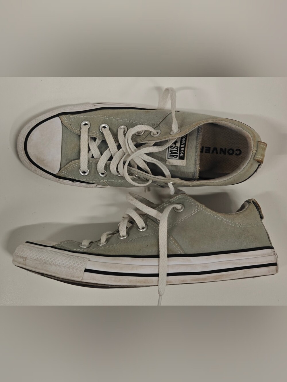 Converse All Star Sneakers Womenβs 10.5 Menβs 8.5 Gray Lace-Up Athletic Shoes